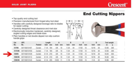 Crescent 728VN 8 1/4&#39;&#39; Inch Solid Joint Pliers - End Cutting Nippers, Carded - £18.51 GBP