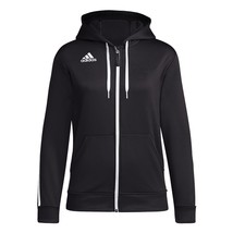 adidas Full Zip Womens Athletic Training Jacket Black/White Small IS1082 - $33.25