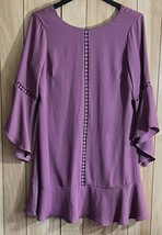 WHBM Bell Sleeve Shift Dress 10 Warm Violet Purple Silky Lining - £14.21 GBP