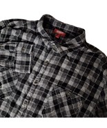 Arizona Jean Co Men&#39;s Button Up Shirt Size XL Black Gray Plaid Flannel - $32.52 CAD