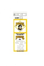 Sep 18 1989 Philadelphia Phillies @ Pittsburgh Pirates Ticket Bonilla 3 Hits - £15.50 GBP