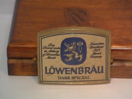 Vintage 1976 Baron Buckle Brass Lowenbrau Belt Buckle - £19.35 GBP