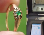 Estate Sale! 10k GOLD solid ring GREEN TOPAZ 1930&#39;s size 5 womens TESTED - £119.74 GBP