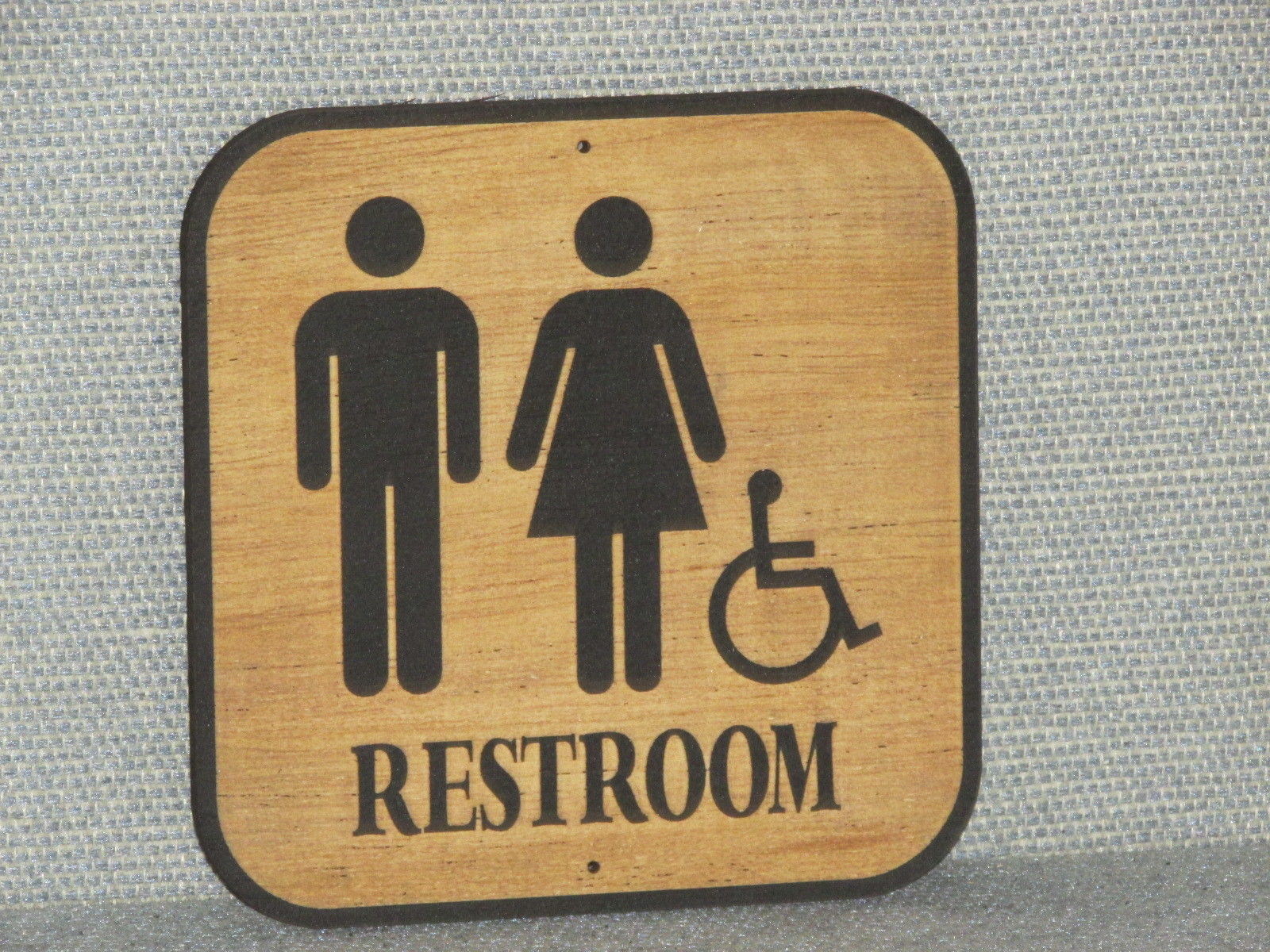 Primary image for Rustic Wood Restroom With Handicap Door Plaque Sign