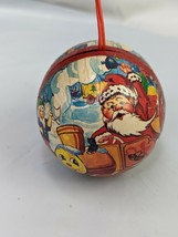 Santa Train Paper Cardboard Christmas Ornament 3 Inch Decoupage - $12.95