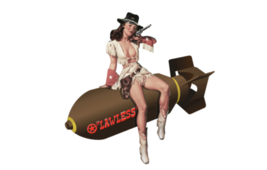 6&quot; military nose art western pin up lawless bumper sticker decal usa made - £23.97 GBP