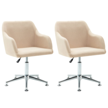 vidaXL Swivel Office Chairs 2 pcs Cream Fabric - £176.64 GBP