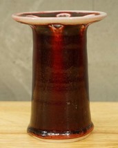 Oregon Studio Art Pottery Red Drip Stoneware Bathroom Toothbrush Holder ... - $23.94