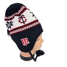 Minnesota Twins 47 Winter Hat Mens Knit Dangle Tassels With Snow Flakes  Cap MLB - £11.06 GBP