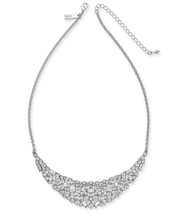 INC Silver-Tone Scattered Crystal Statement Necklace 17 + 3 extender - £13.30 GBP