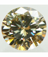 Loose Round Shape Diamond Fancy Champagne Real 1.48 Carat SI1 Enhanced C... - £1,305.53 GBP