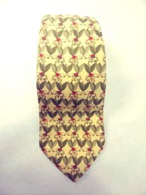 Jim Thompson Mens 100% Silk Tie Yellow Green Leaf with Elephants - £23.17 GBP