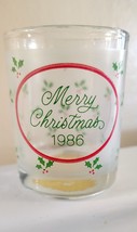 Vintage Hallmark  1986 Christmas Votive Candle Holder Holly 2 1/2" Inches High - £5.02 GBP