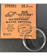 NEW SUC SATURN WHITE TENSION RING ROUND ACRYLIC WATCH CRYSTAL WATERPROOF... - $17.58 CAD