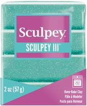 Sculpey III Polymer Clay 2oz Turquoise Glitter - £11.81 GBP