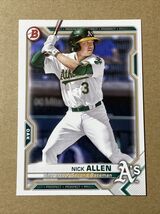 2021 Bowman Prospects Nick Allen #BP-147 Oakland Athletics A’s Paper - $1.75 CAD