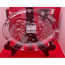 Christmas Angels Platter Serving Dish Vintage Home Beautiful Clear Glass... - $18.95