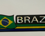 Brazil Flag Reflective Sticker, Coated Finish, Side-Kick Decal 12x2/12 - $2.99
