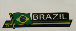 Brazil Flag Reflective Sticker, Coated Finish, Side-Kick Decal 12x2/12 - $2.99