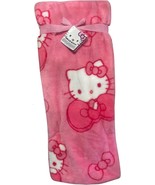 Hello Kitty Faux Rabbit Fur Throw Blanket - Pink Bows 50&quot;x70&quot; - $102.52 CAD