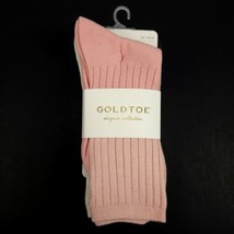 GOLD TOE Designer Collection Womens 6 Pack Ribbed Crew Socks Fits Shoe Sizes 6-9 - £17.89 GBP