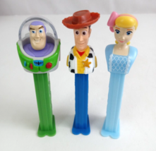 Lot of 3 Disney/Pixar Toy Story Pez Dispensers Woody Bo Peep &amp; Buzz Lightyear (A - £7.74 GBP