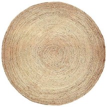 Large Jute Rug Natural Fibers Woven Braided Reversible Rigo Carpet Round 8 Ft.. - $149.96