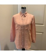 NWOT BODEN Linen White Orange Striped Long Sleeve Shirt SZ 6 Petit - $58.41