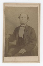 Antique RARE CDV c1860s Older Man With Beard &amp; Only One Eye Wearing Suit &amp; Tie - £21.78 GBP