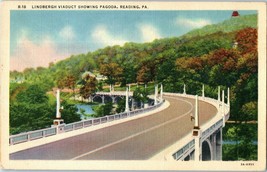 Lindbergh Viaduct Reading Pennsylvania Showing Pagoda Postcard - £9.01 GBP