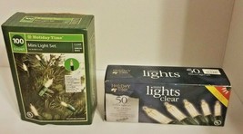 150 Holiday Time Clear Mini Lights One Box of 100 &amp; One Box of 50  - $12.61