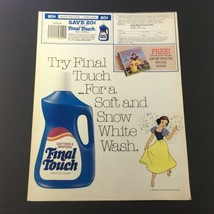 VTG Retro 1986 Final Touch Fabric Softener FREE Snow White Story Book Ad Coupon - £14.98 GBP