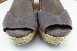 Toms Sz 8 M Brown Ankle Strap Fabric Women Sandals - £15.88 GBP