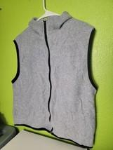 Vintage Fleece Womens Vest Gray Full Zip Speed Express - $27.09