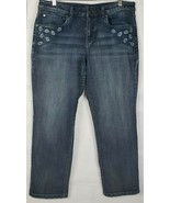 Christopher &amp; Banks Women Blue Denim Whisker Wash Pocket Detail Jeans Si... - $695.76 MXN