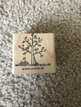 Stampin&#39; Up! - Rubber Stamp Fall Season Tree and Rake Medium Size - Vintage 2000 - £8.63 GBP