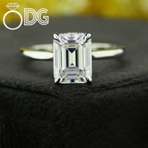 3 Carat Emerald Cut Moissanite Solitaire Wedding Ring – 925 Sterling Silver - $4,170.00 MXN