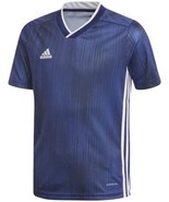adidas Tiro 19 Jersey Navy Blue Short Sleeve Soccer Junior&#39;s Boy size L - £18.63 GBP