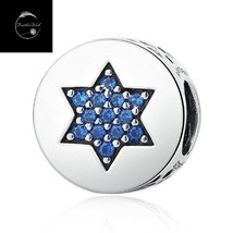 Genuine 925 Sterling Silver Blue Star Bead Charm For Bracelets Family Love Mum - £17.92 GBP