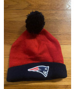 New England Patriots Reebok Vtg Beanie Pom Winter Hat Mens Red Blue Vtg ... - £15.62 GBP