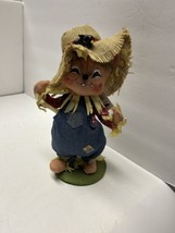 ANNALEE Thanksgiving HARVEST Boy SCARECROW Mouse 8” FIGURE Poseable DOLL... - $14.84