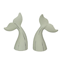 Set of 2 Cast Iron Whale Tail Bookends Nautical Home Decor Bookshelf Sculpture - £31.64 GBP+
