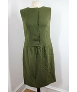 Vtg 30s/40s Hand Made Green Wool XS/S Sleeveless Sheath Dress - £47.84 GBP