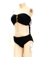 Carmen Marc Valvo 2-Piece Black Bandeau Bikini Two Piece Swim Suit Women... - £111.46 GBP