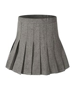 Women&#39;s High waisted Pleated Mini Slim Tennis Skirts (M, Grey black white) - £18.78 GBP