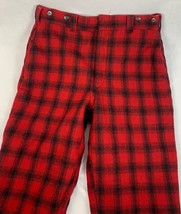 Vintage Woolrich Pants Heavy Wool Buffalo Plaid Red Hunting Work USA Men... - £148.54 GBP