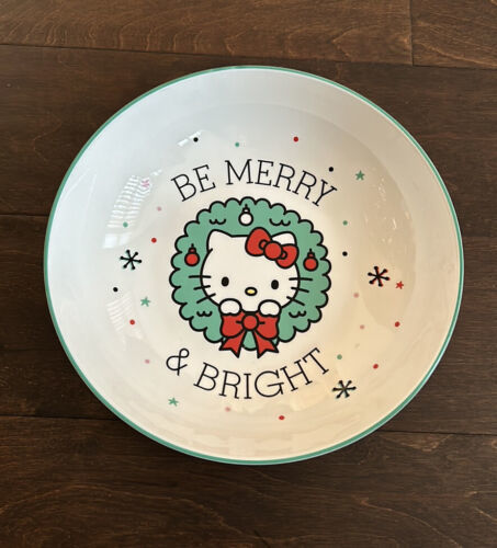 Primary image for Hello Kitty Christmas Wreath Pasta Bowl Set Of 4 Merry & Bright New