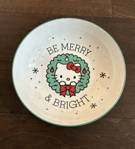 Hello Kitty Christmas Wreath Pasta Bowl Set Of 4 Merry &amp; Bright New - £60.12 GBP