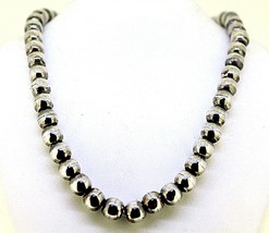 BEADED 19.5 INCH LONG NECKLACE REAL SOLID .925 STERLING SILVER 45.5 g - £350.88 GBP