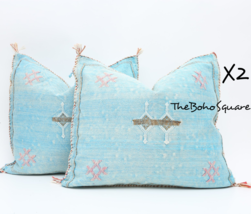 Set Of 2 Handmade &amp; Hand-Stitched Moroccan Sabra Cactus Pillow Cushion T... - £94.38 GBP